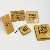 Customize foldable Vintage Recycled  Kraft Paper Hangtag