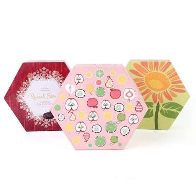 Custom Hexagon Paper Candy Box with colorful PrintingsJewelry Cosmetic Cardboard Box Jewelry Watch Candle Wine Craft Packed box