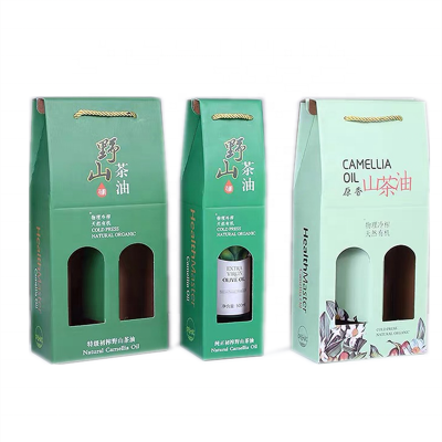 Custom corrugated paperboard wine/oil packaging box with colorful printing patterin/logo and inner trays