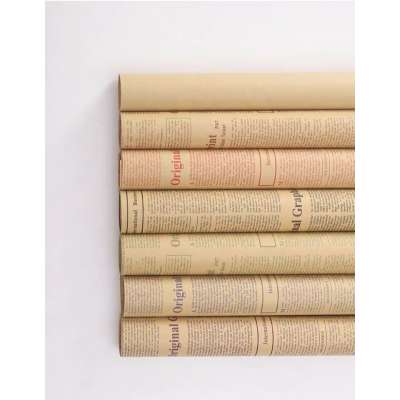 Original design Englist newspaper gift wrapping paper for Retro style