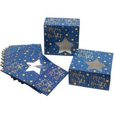 Holiday designs for Christmas Cookie gift boxes foldable box with window